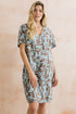 Lily & Me Vine Linen Blend Dress Highline Print Mocha