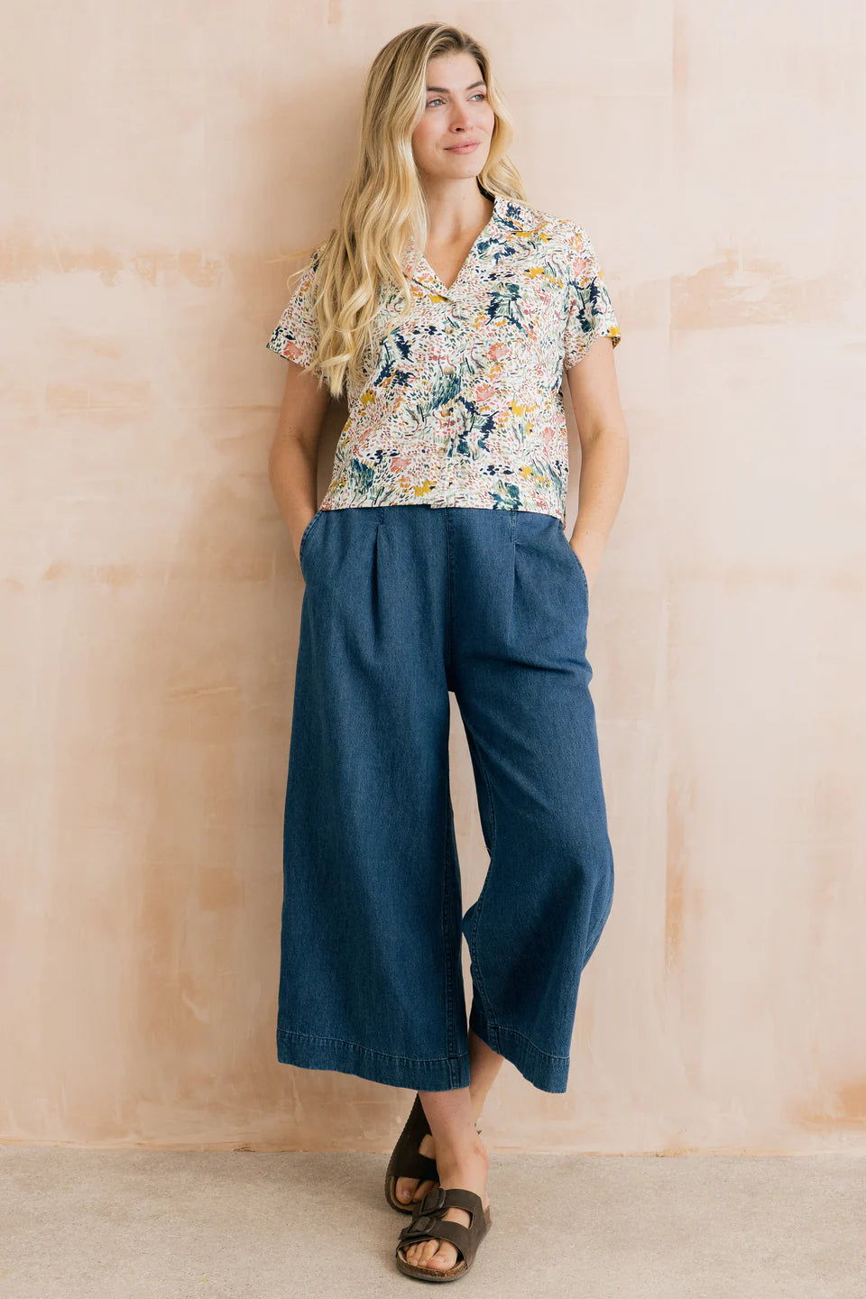 Lily & Me Pippa Organic Cotton Shirt Ditsy Print Ecru