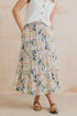 Lily & Me Evie Organic Cotton Ditsy Printed Midi Skirt Ecru