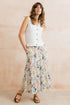 Lily & Me Evie Organic Cotton Ditsy Printed Midi Skirt Ecru
