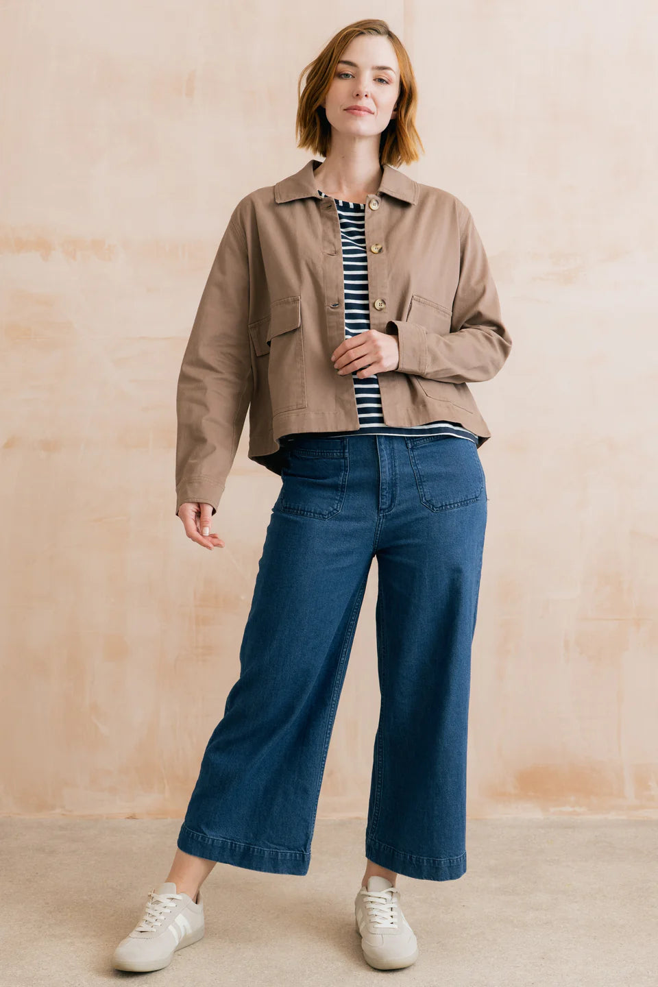 Lily & Me Effie Stretch Cotton Twill Jacket Mocha