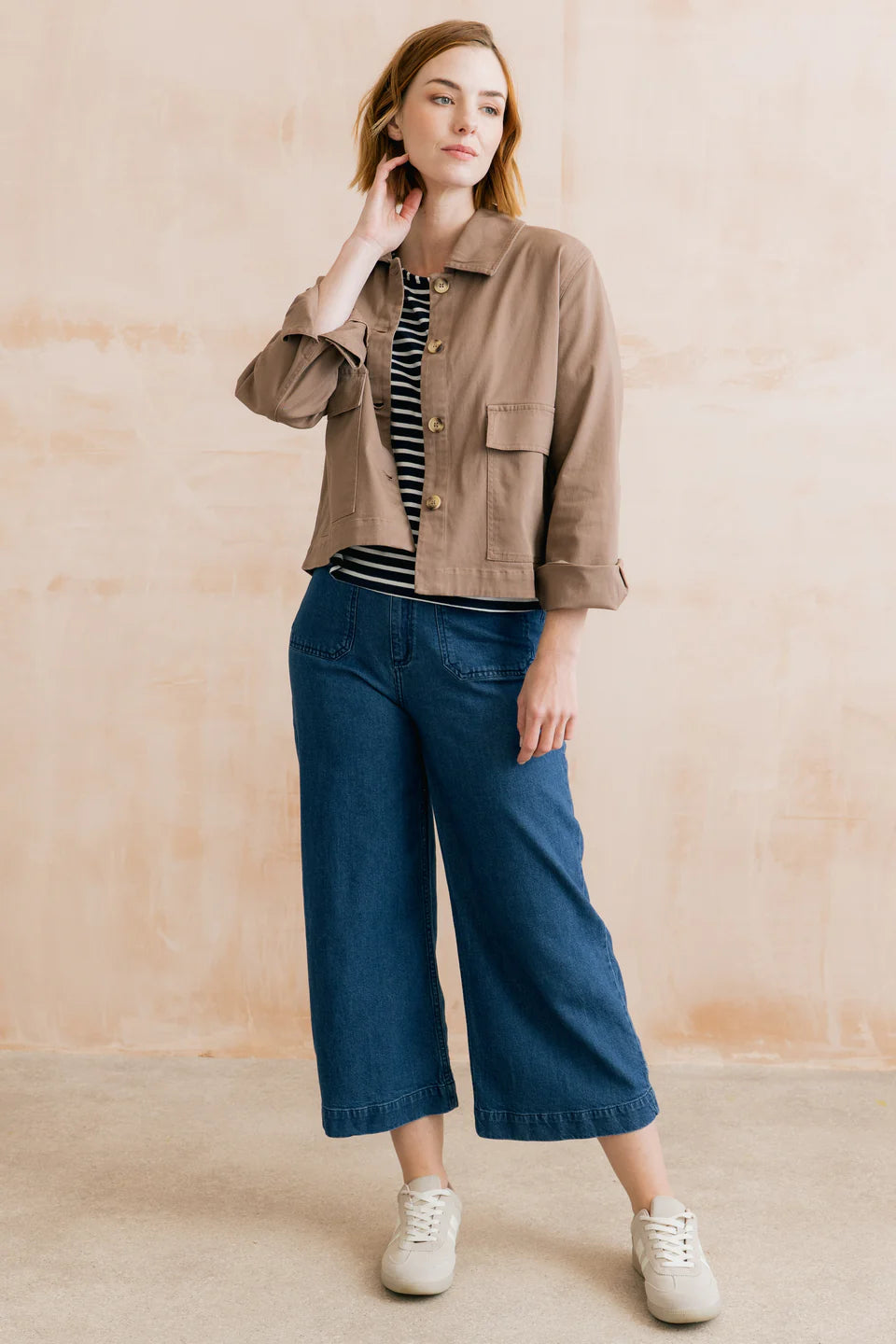 Lily & Me Effie Stretch Cotton Twill Jacket Mocha