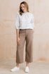 Lily & Me Isla Stretch Twill Crop Trousers Mocha