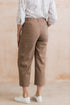 Lily & Me Isla Stretch Twill Crop Trousers Mocha