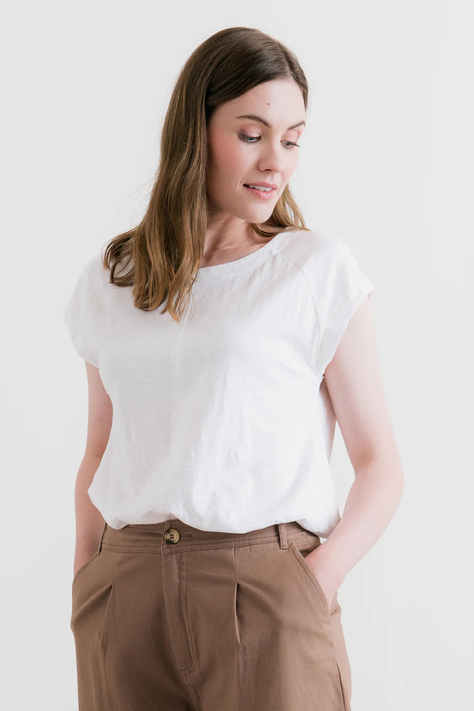 Lily & Me Tidal Organic Cotton T-Shirt White