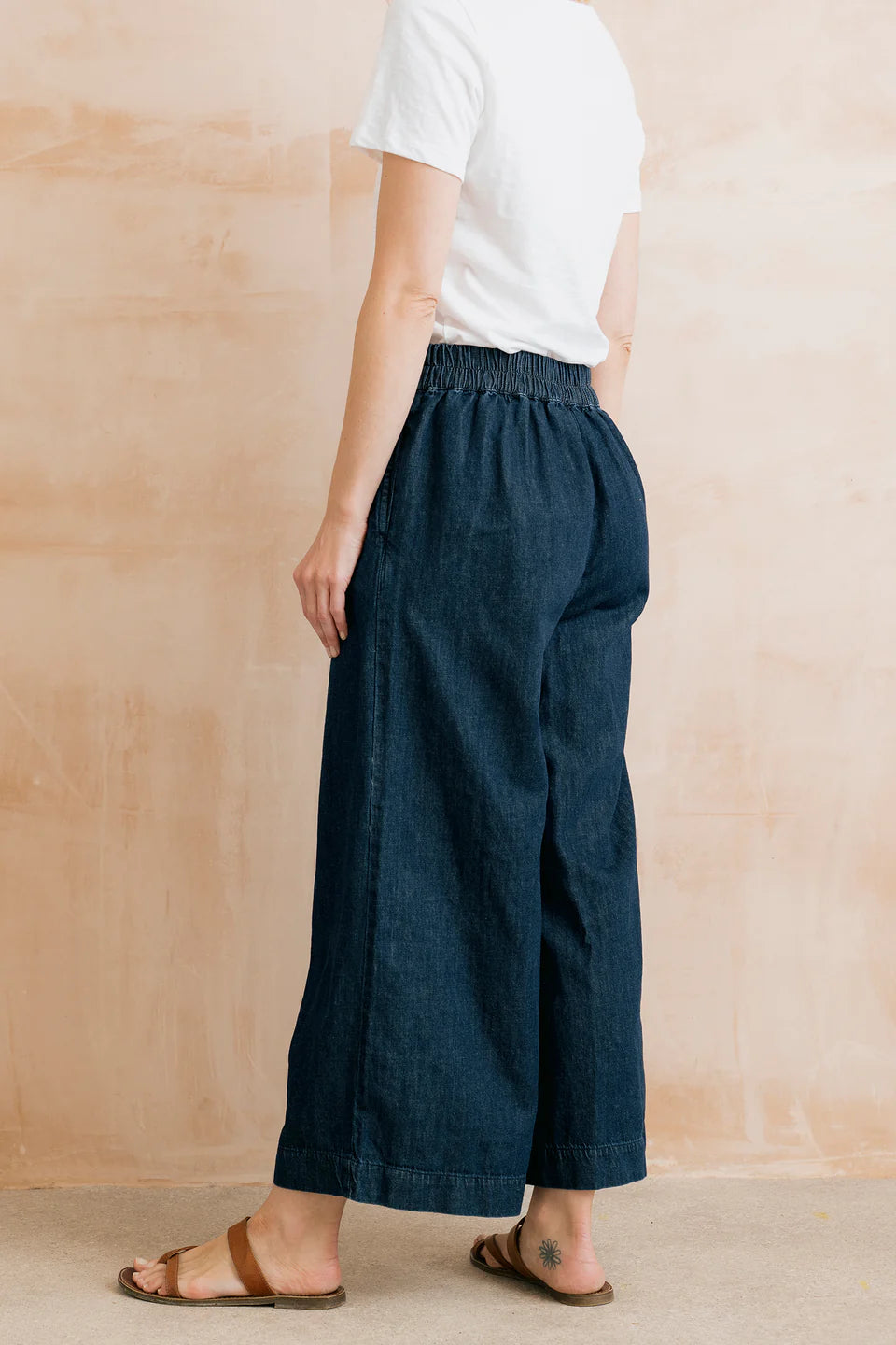 Lily & Me Summer Wide Leg Palazzo Trousers Cotton Denim