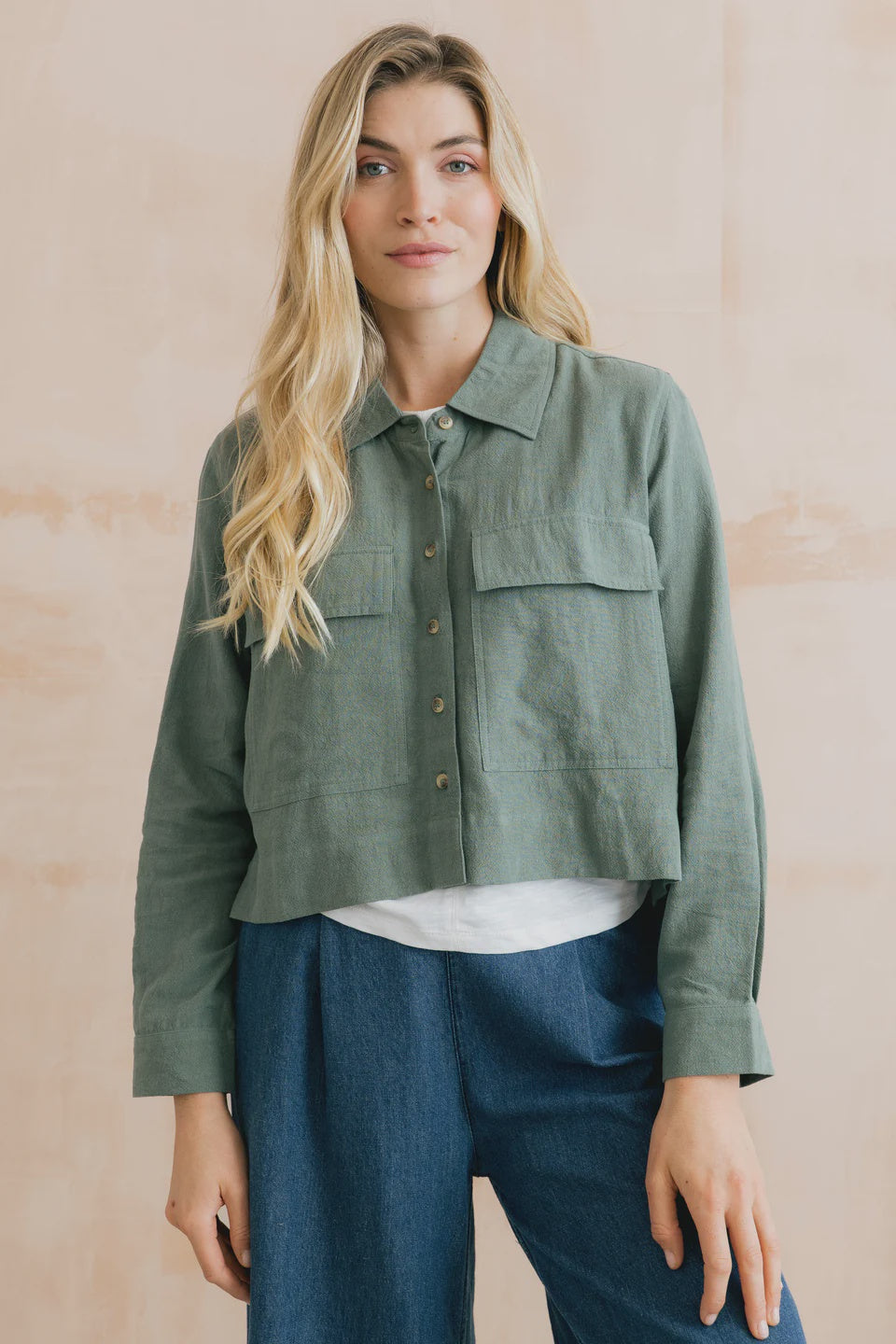 Lily & Me Grasslands Jacket Linen Laurel
