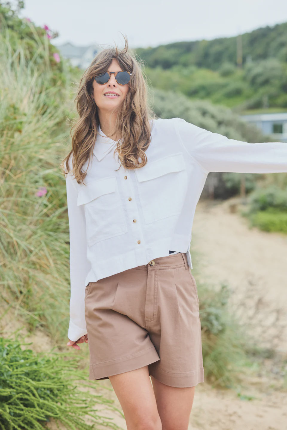 Lily & Me Grasslands Jacket Plain Linen White