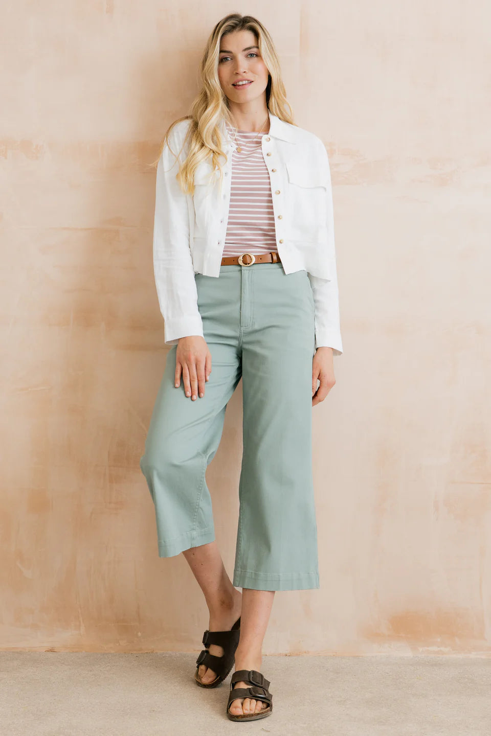 Lily & Me Grasslands Jacket Plain Linen White