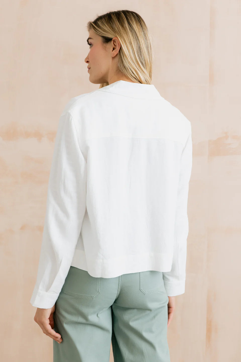 Lily & Me Grasslands Jacket Plain Linen White