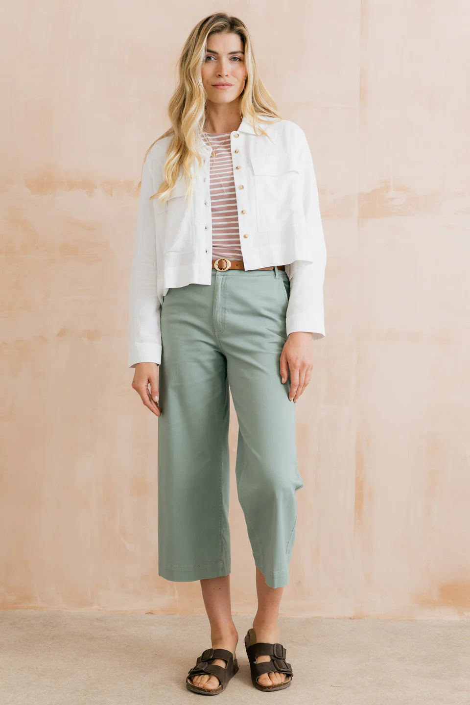 Lily & Me Grasslands Jacket Plain Linen White