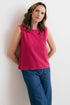 Lily & Me Allium Two Way Vest Linen Boysenberry