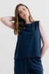 Lily & Me Allium Two Way Vest Linen Navy