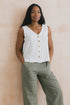 Lily & Me Allium Two Way Vest Plain Linen White