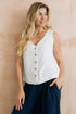Lily & Me Allium Two Way Vest Plain Linen White