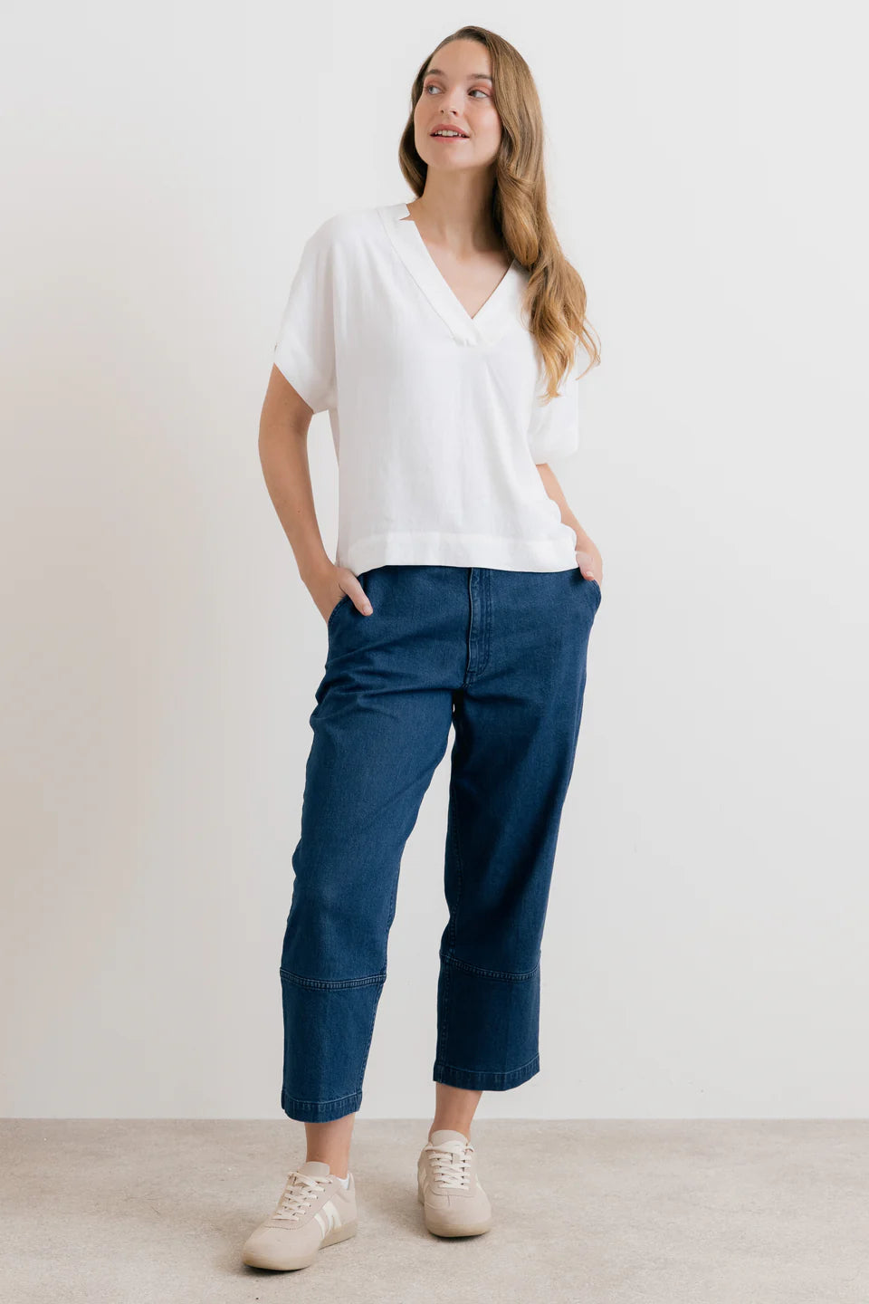 Lily & Me Orchard Linen Blend Top White