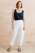 Lily & Me Sail Linen Blend Cropped Trousers White