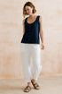 Lily & Me Sail Linen Blend Cropped Trousers White
