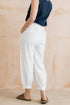 Lily & Me Sail Linen Blend Cropped Trousers White