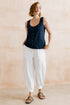Lily & Me Sail Linen Blend Cropped Trousers White