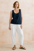 Lily & Me Sail Linen Blend Cropped Trousers White