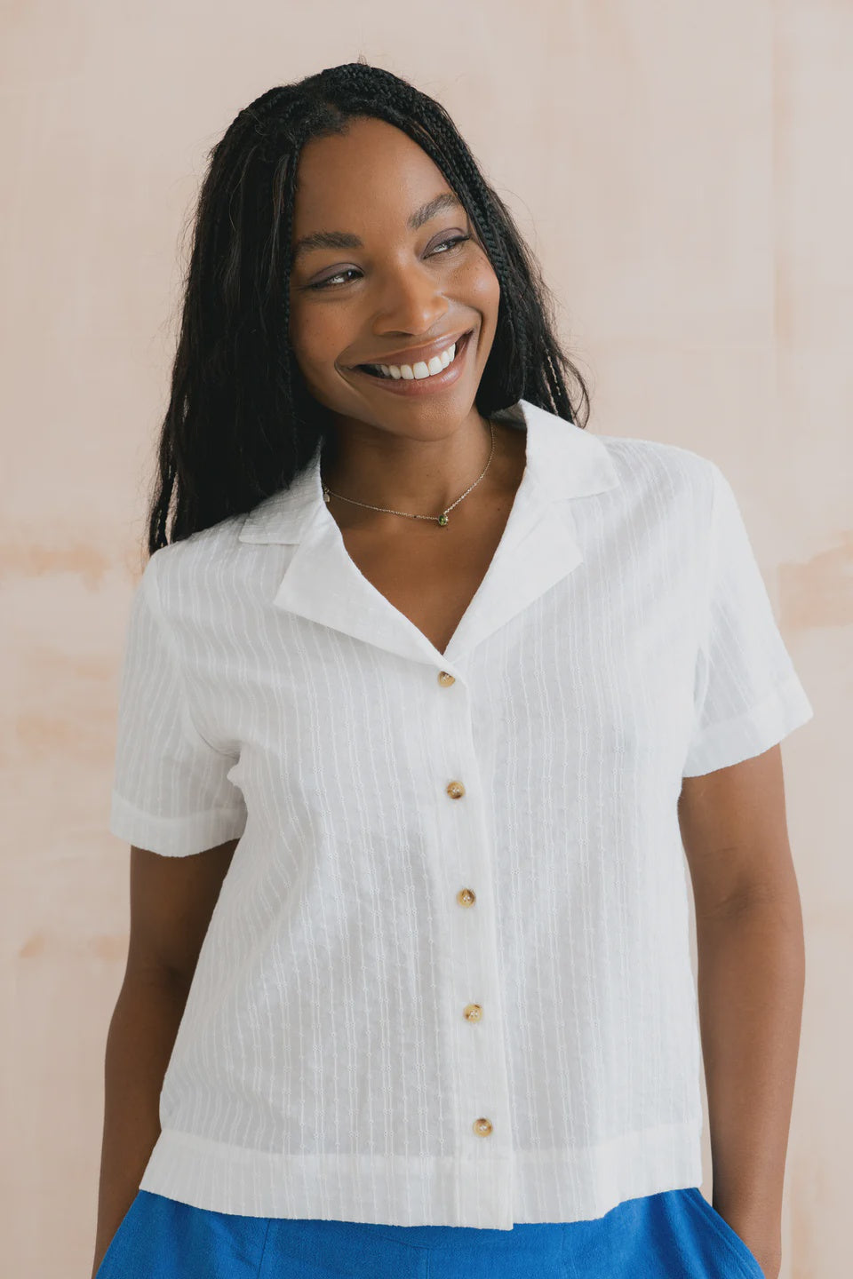 Lily & Me Pippa Embroidered Cotton Shirt White