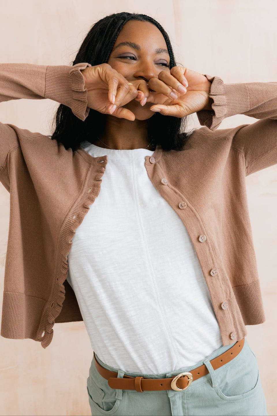 Lily & Me Lauren Cardigan Organic Cotton Mocha