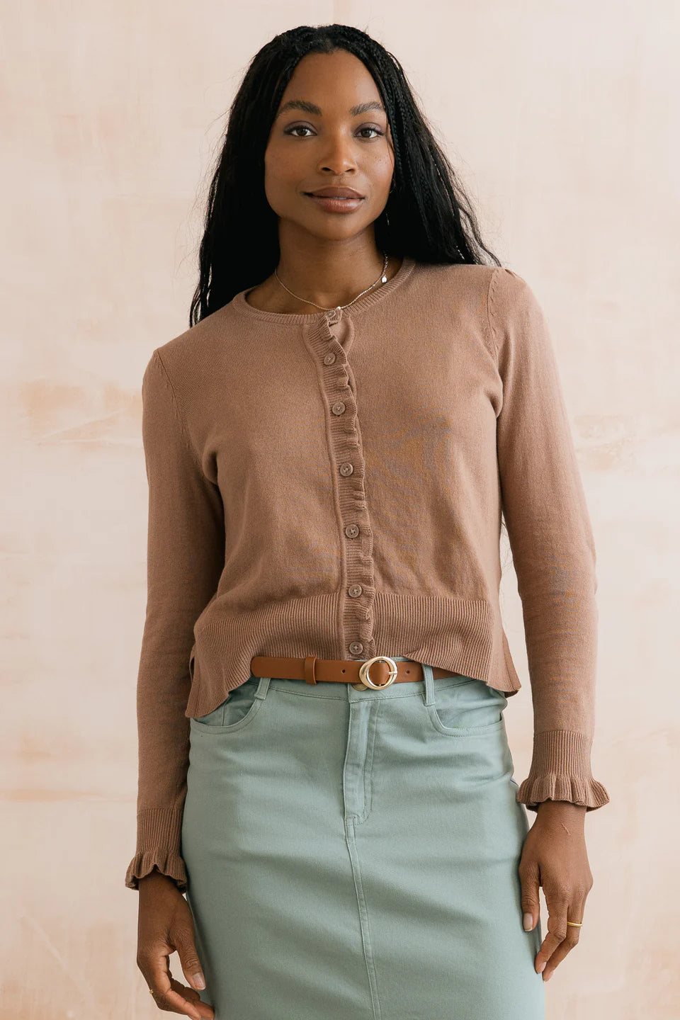 Lily & Me Lauren Cardigan Organic Cotton Mocha