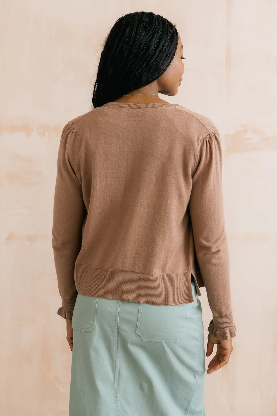 Lily & Me Lauren Cardigan Organic Cotton Mocha