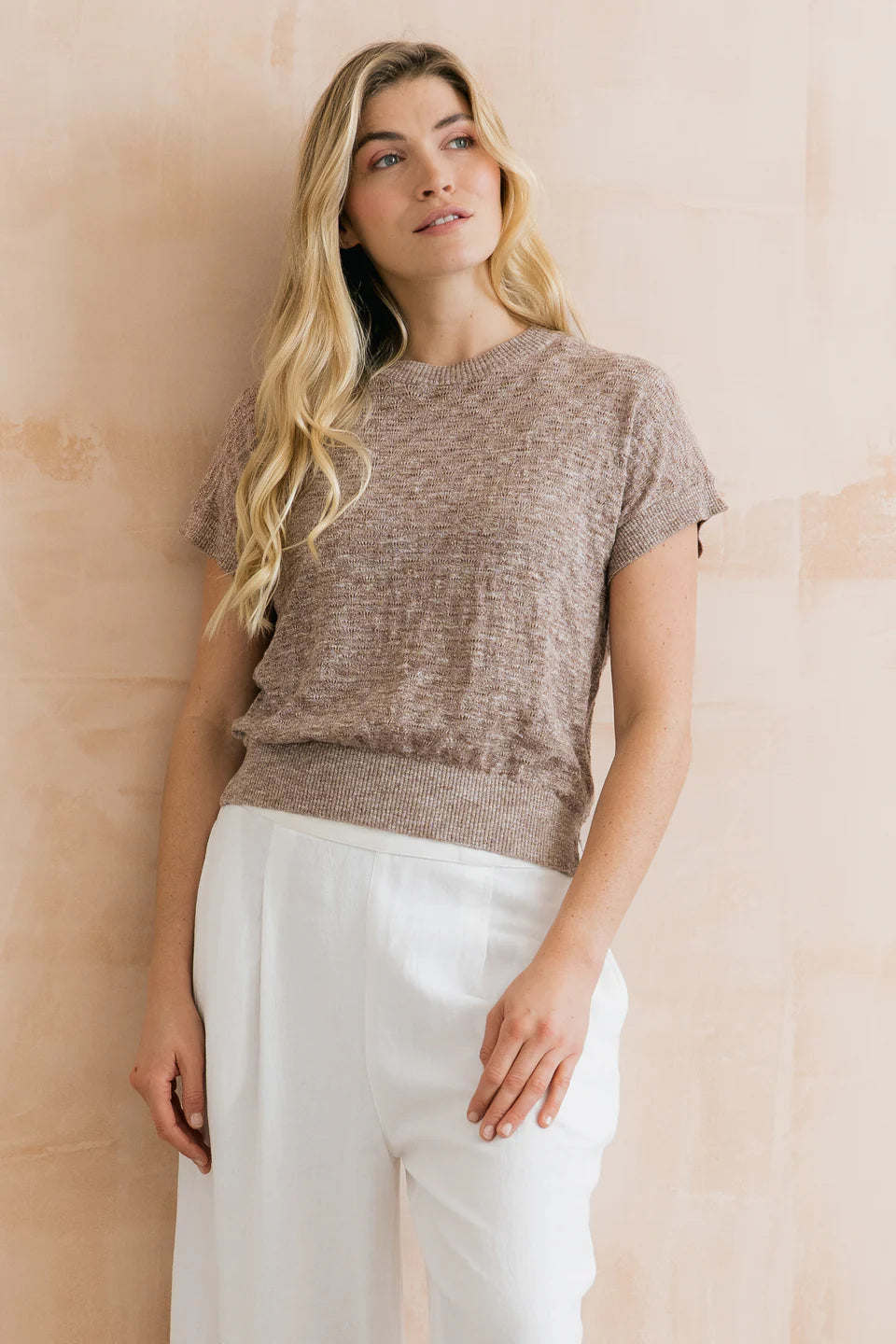 Lily & Me Lola Tank Linen Cotton Blend Mocha