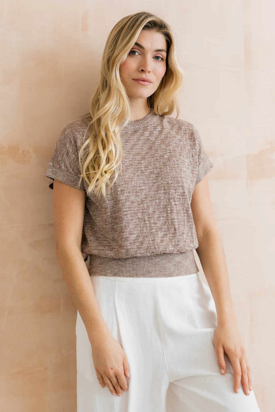Lily & Me Lola Tank Linen Cotton Blend Mocha