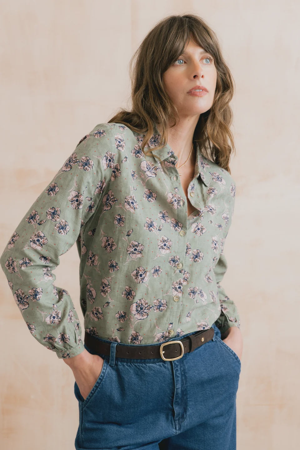 Lily & Me Ana 100% Organic Cotton Shirt Canopy Sage