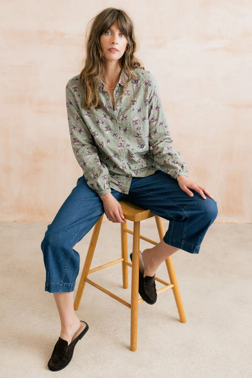 Lily & Me Ana 100% Organic Cotton Shirt Canopy Sage
