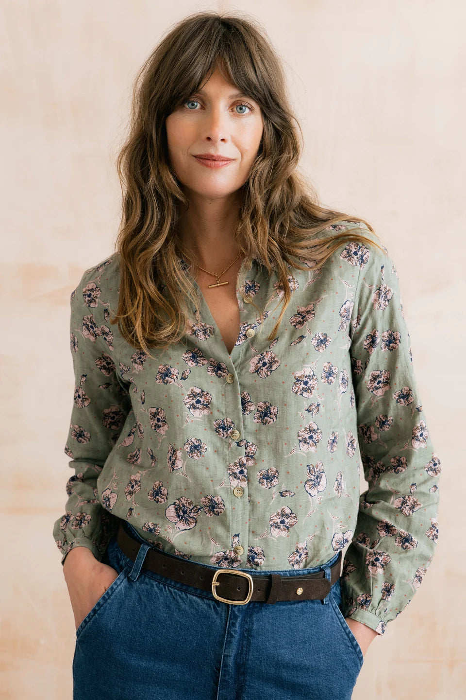 Lily & Me Ana 100% Organic Cotton Shirt Canopy Sage