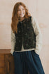 Lily & Me Twilight 100% Cotton Corduroy Gilet Trailing Leaves Dark Olive