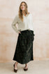 Lily & Me Frances 100% Cotton Corduroy Skirt Trailing Leaves Dark Olive
