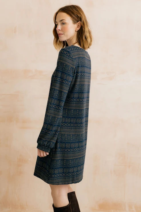 Lily & Me Spruce Dress Fair Isle Navy