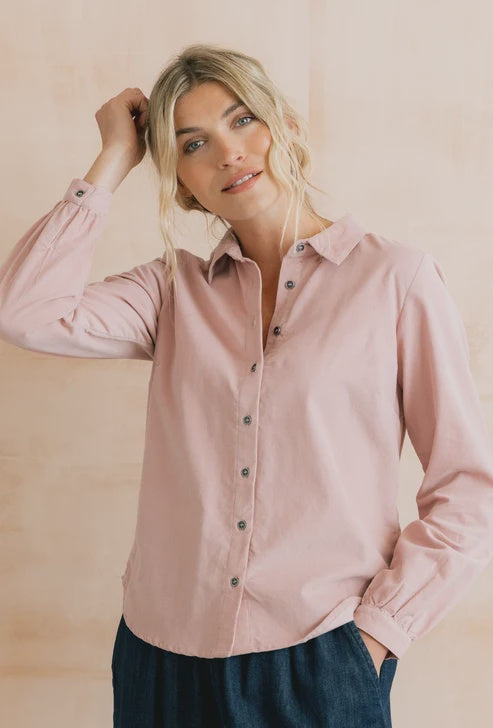 Lily & Me Ana 100% Organic Cotton Shirt Pincord Blush