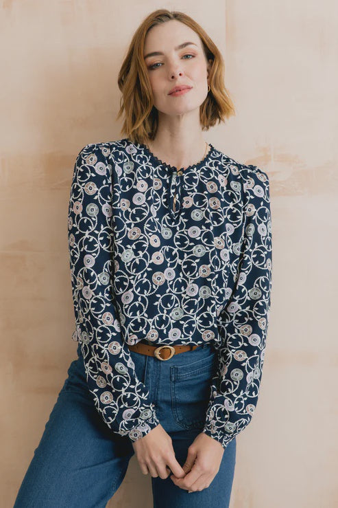 Lily & Me Emily Blouse Sea Holly Navy