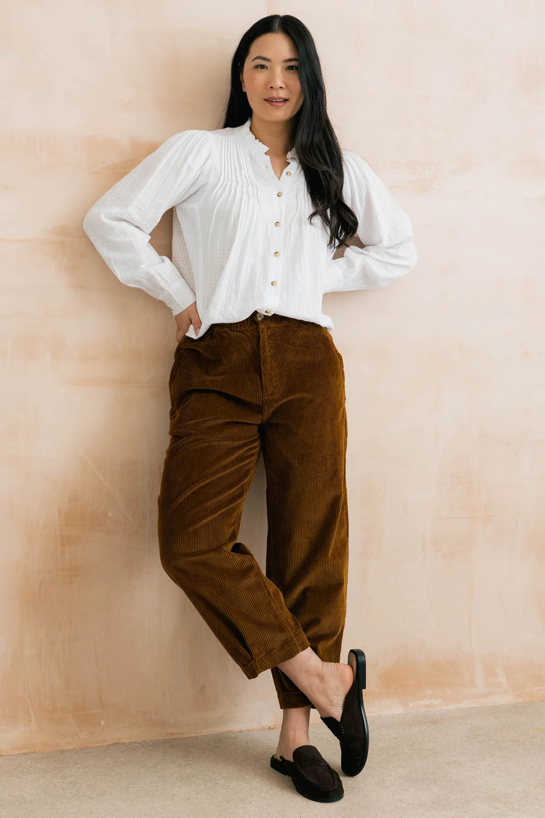 Lily & Me Shirin Trouser Jumbo Cord Burnt Caramel
