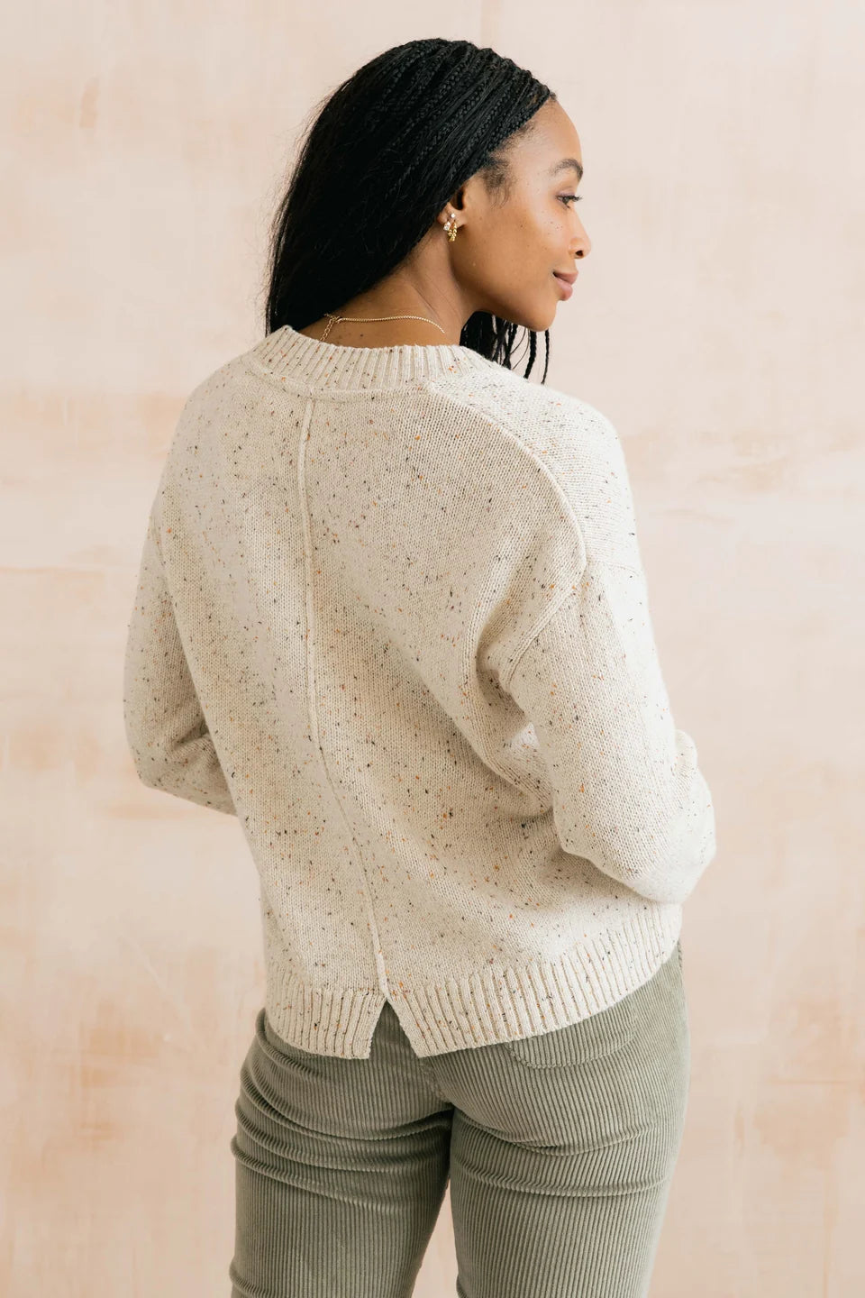 Lily & Me Bloom Cardigan Fleck Knit Ecru