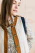 Lily & Me Grove Colour Block Vest Fleck Cable Knit Ecru