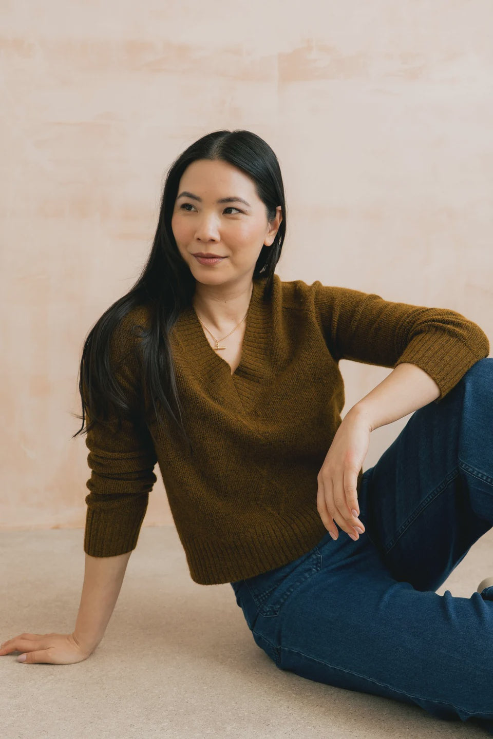 Lily & Me Wickridge Jumper Cable Knit Burnt Caramel