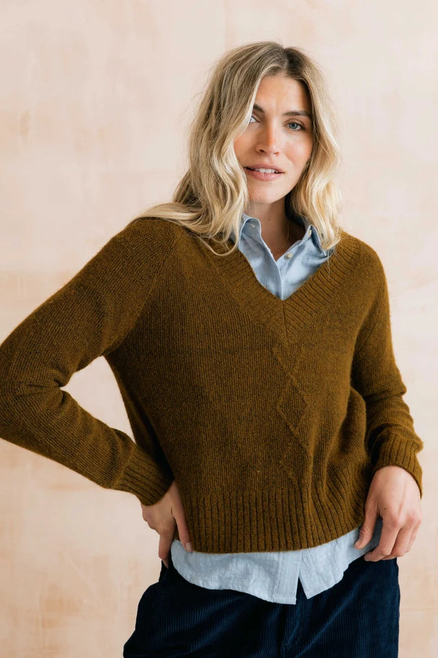 Lily & Me Wickridge Jumper Cable Knit Burnt Caramel