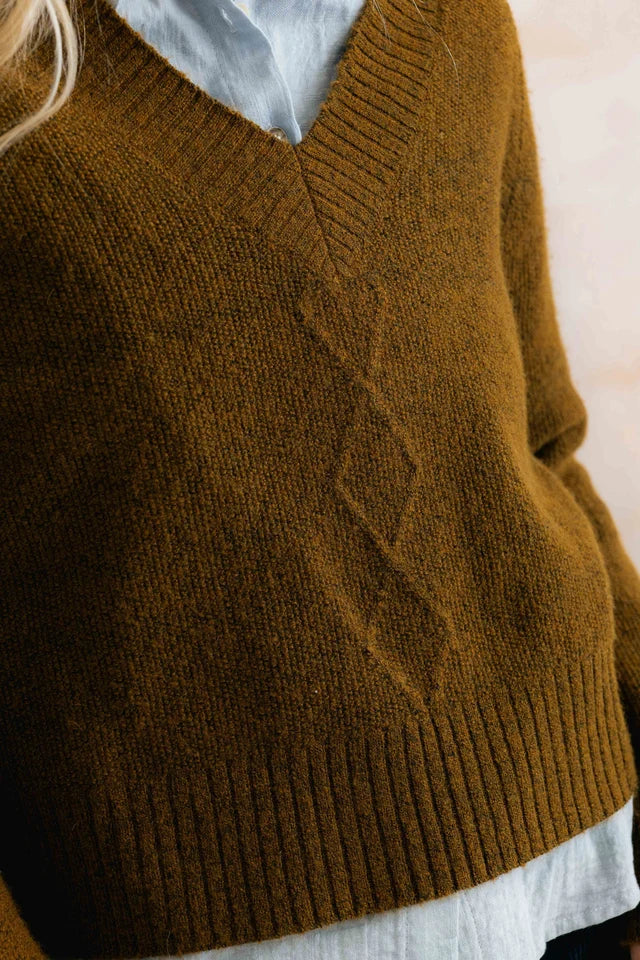 Lily & Me Wickridge Jumper Cable Knit Burnt Caramel