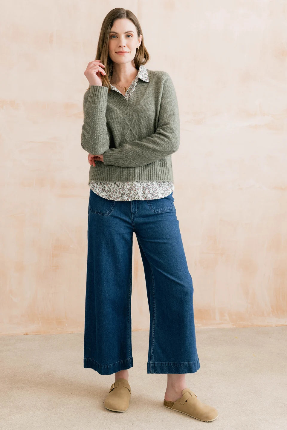 Lily & Me Wickridge Jumper Cable Knit Sage