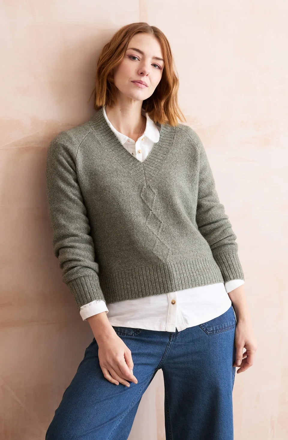 Lily & Me Wickridge Jumper Cable Knit Sage