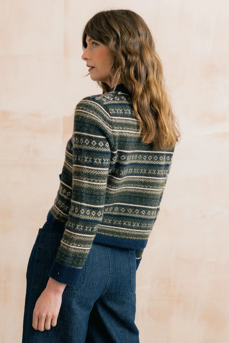Lily & Me Chestnut Fair Isle Jacket Fair Isle Knit Olive