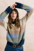 Lily & Me Artist Jumper Colour Block Knit Oatmeal