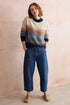 Lily & Me Artist Jumper Colour Block Knit Oatmeal